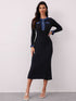 'Rhoswen' Knitted Long Sleeve Sweater Dress - Celes Fashion